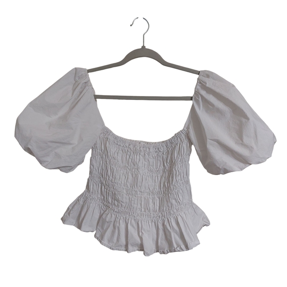 Astr White Puff Sleeve Blouse - Picture 1 of 5